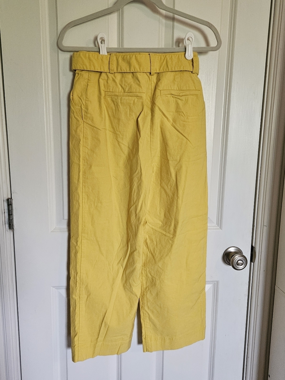 Anthropologie Yellow Belted Wide-Leg Pants - Picture 2 of 5